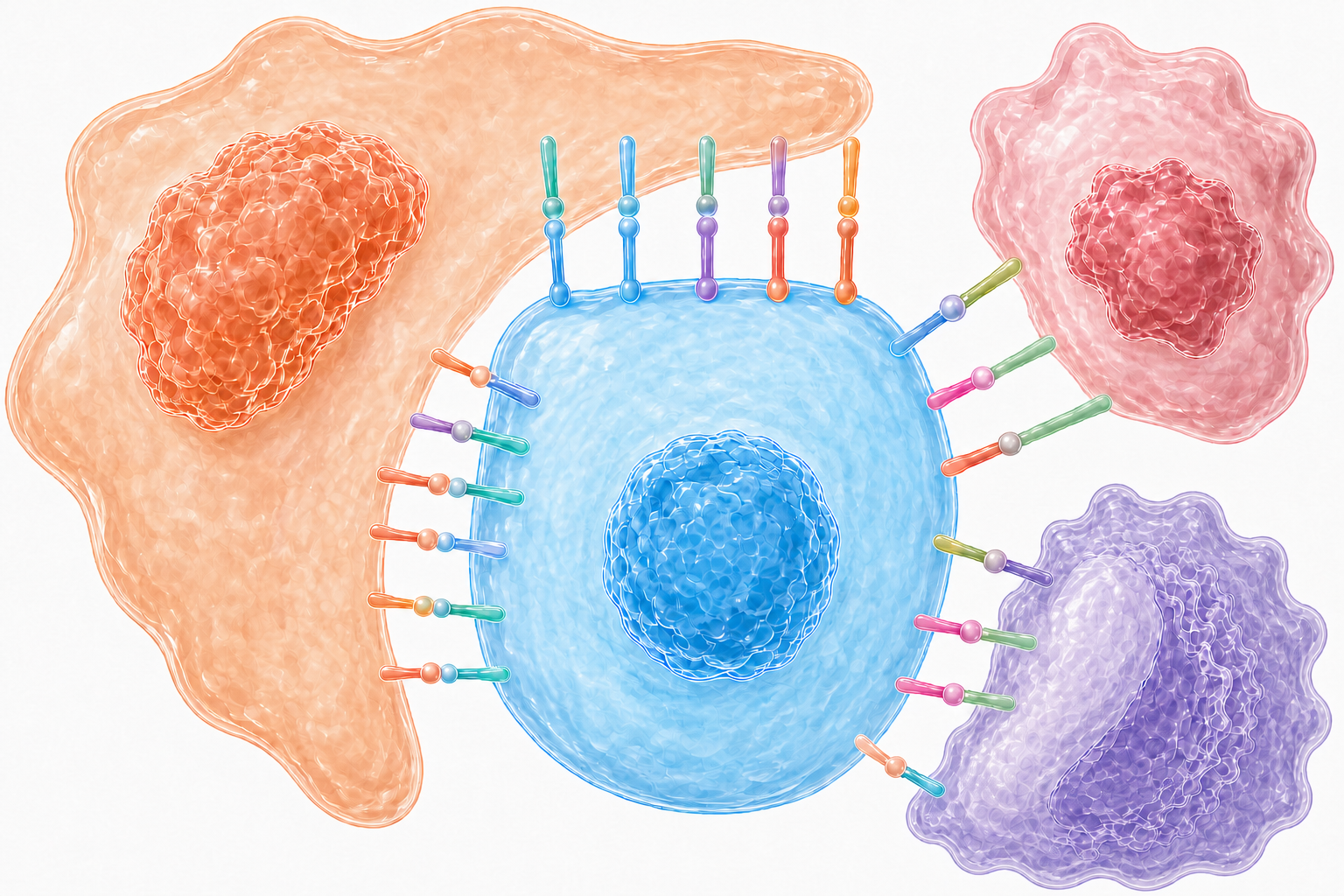 Immune cells in the checkpoint interaction diagram