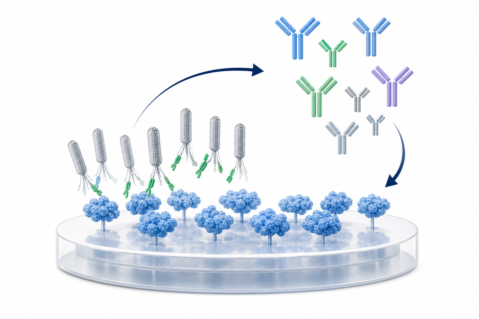 Phage display antibody panning cycle